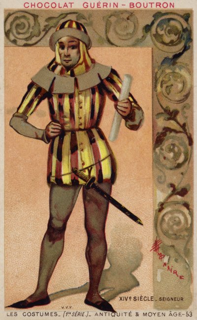 Costume of a Lord, 14th Century by French School